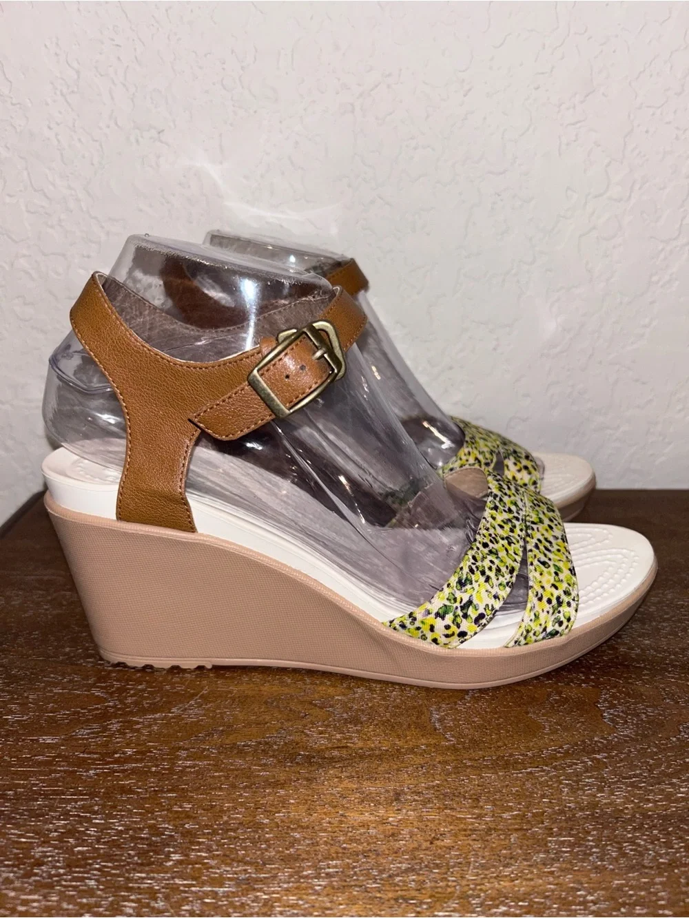 CROCS Leigh II Ankle Strap Wedge Sandal Shoes